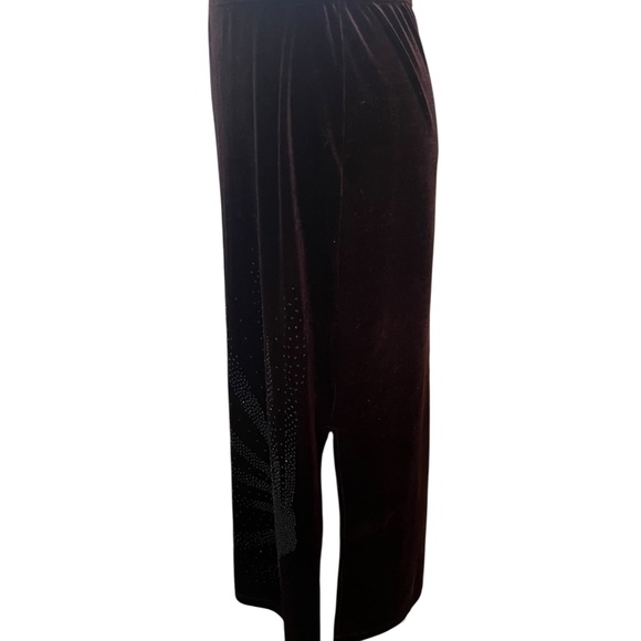 Vintage 90's Soft Velvet Brown Long Skirt with Sparkling Sunburst design - Picture 6 of 6